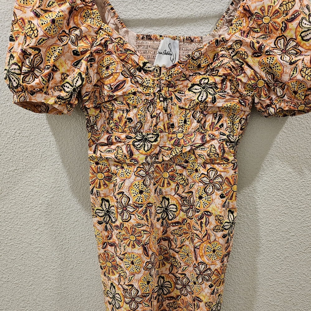 Sam Edelman Orange and Yellow Floral Mini Dress Excellent Conditions